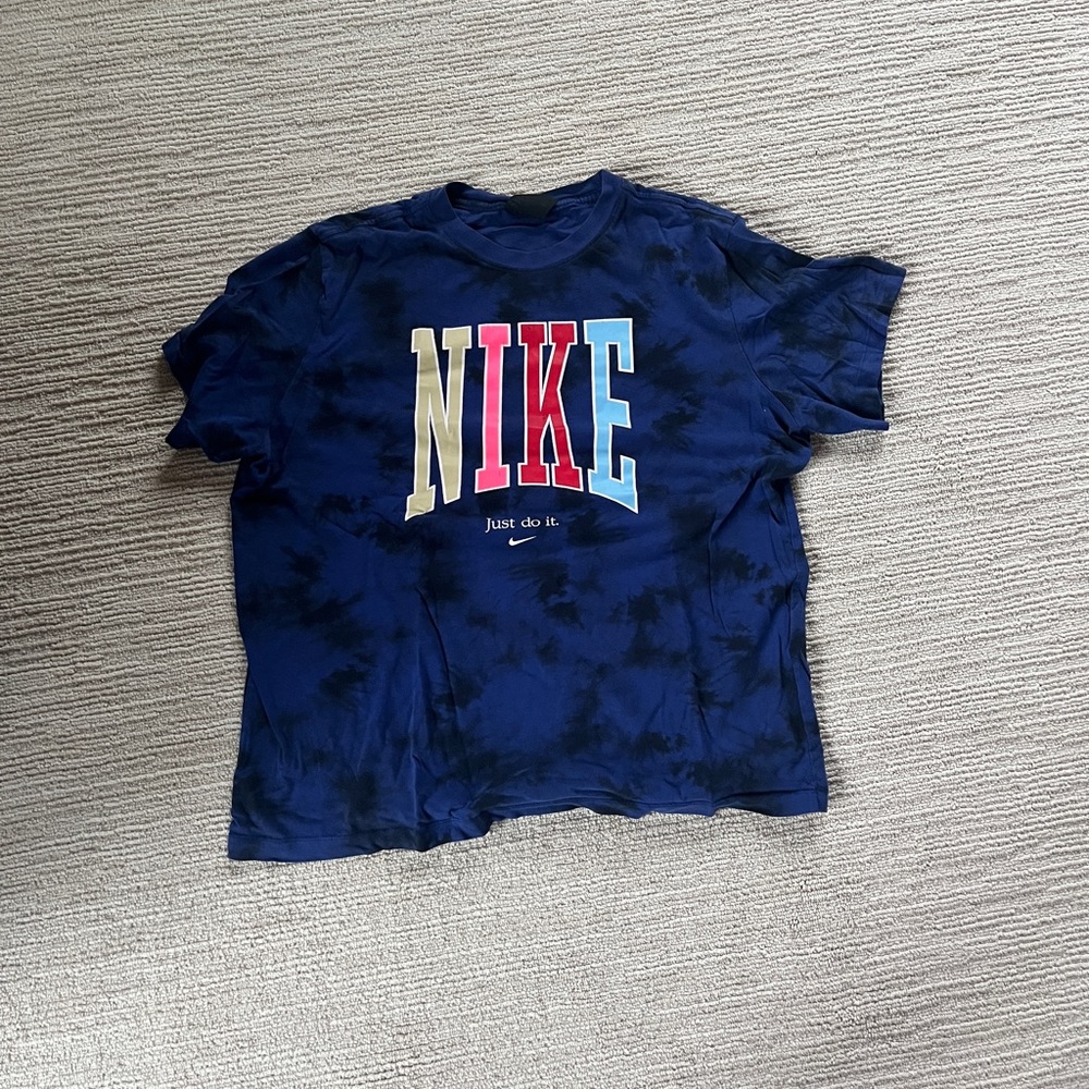 RARE Nike world peace tie dye blue t shirt
